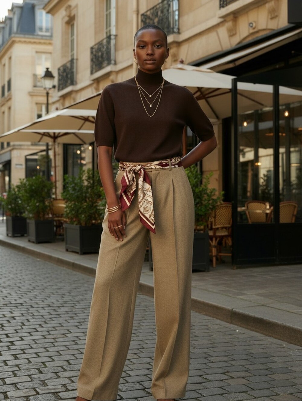 Zara Wide-Leg High-Rise Lined Wool Blend Pants - Camel SZ M